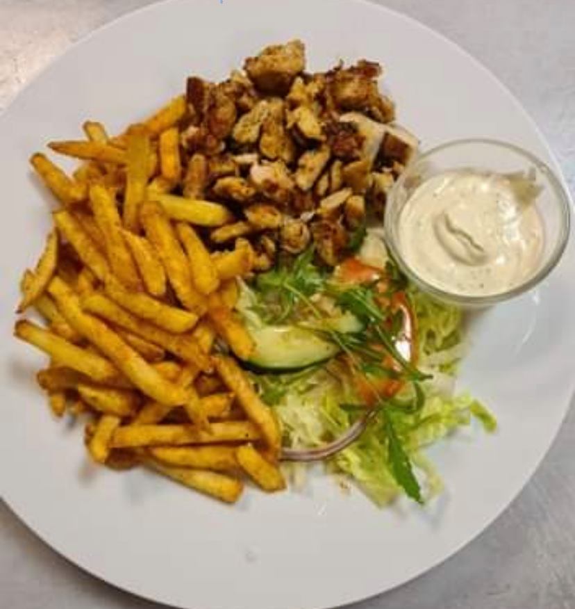 Kyllingkebab tallerken